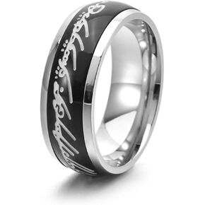 Meilord 8mm Glow Ring the Lord of the Rings Spinner Ring للرجال والنساء يملأون القلق السحري حلقة مضيئة في الحلقات القلق المظلمة ، الحجم 6-12 in Kuwait
