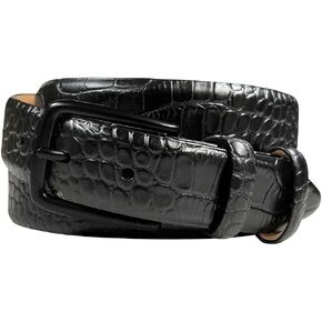 BS3208_Genuine Full-Grain Cowhide Leather Dress Solid Brass Buckle (Black& Gun) Belt, 1-1/8"(30mm) Wide in Saudi Arabia