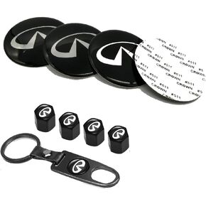 4 PCS تعيين 65 مم Infiniti Emblem Wheel Center Center Cops Cover Cover مع 4 PCS صمام الإطارات COPS COPS in Saudi Arabia