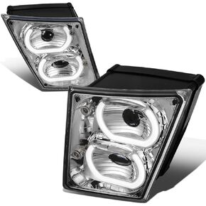 DNA MOTORING FL-HAY-009-BK Pair of LED Fog Lights High/Low Beam Reflectors Compatible with 2018-2022 Volvo VNL, Black/Clear in Saudi Arabia