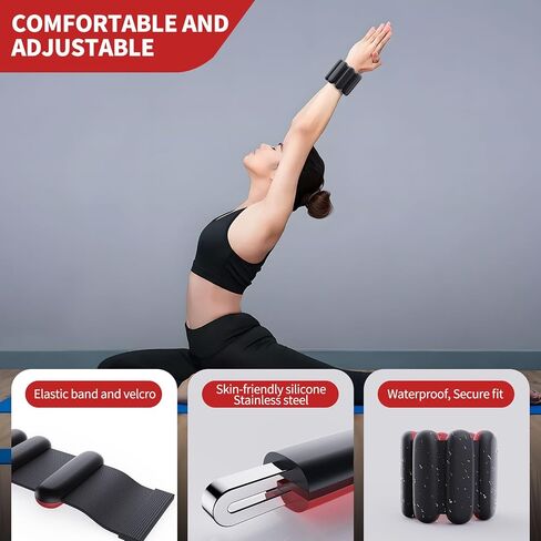 Ankle Weights Adjustable for Fitness Women: Adjustable Wrist Weights 2 Set 1 Lb Each - Weighted Bracelet Silicone Waterproof For Walking Exercise Dance Gym Swimming in Saudi Arabia