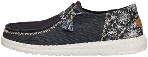 HEYDUDE Wendy Funk Embroidered Floral Black Size 11, Womens Shoes, Slip-on Loafers, Comfortable & Light-Weight in Kuwait