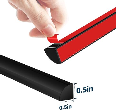 حافة قولبة مستديرة ربع مرنة بطول 10 أقدام، زخرفة حائطية بيضاء ذاتية اللصق، قالب مطاطي صغير للتقشير والعصا للأرضيات والحمام والمطبخ والسطح، 120 بوصة طول × 0.5 بوصة عرض × 0.5 بوصة ارتفاع in Kuwait