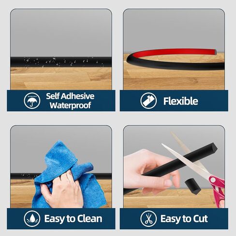 حافة قولبة مستديرة ربع مرنة بطول 10 أقدام، زخرفة حائطية بيضاء ذاتية اللصق، قالب مطاطي صغير للتقشير والعصا للأرضيات والحمام والمطبخ والسطح، 120 بوصة طول × 0.5 بوصة عرض × 0.5 بوصة ارتفاع in Kuwait