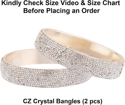 Efulgenz Rhinestone Bangle Bracelet CZ Crystal Bridal Wedding Party Bracelet Indian Bangle Set Fashion Jewelry for Women in Saudi Arabia