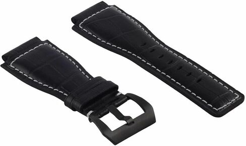 Ewatchparts 24mm Replacement Leather Watch Band Strap Compatible with Bell & Ross BR01-BR03 with Black Buckle in Saudi Arabia