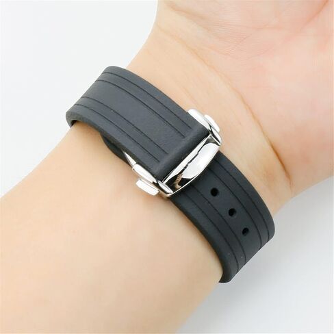 For Omega Seamaster 300 Curved End Sports Waterproof Strap Stainless Steel Clasp Watchband 20mm 22mm Rubber Silicone Strap in Saudi Arabia