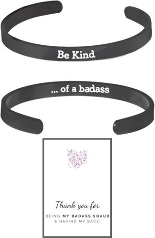Be Kind Of A Badass Bracelet, Inspirational Gold Silver Rose Gold Black Bracelets Engraved Stainless Steel hidden message Bracelet For Women Men Jewelry Gift in Kuwait