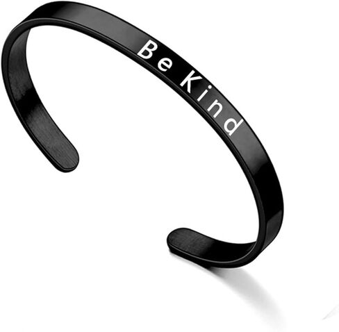 Be Kind Of A Badass Bracelet, Inspirational Gold Silver Rose Gold Black Bracelets Engraved Stainless Steel hidden message Bracelet For Women Men Jewelry Gift in Kuwait