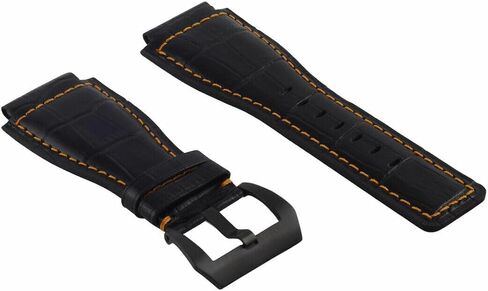 Ewatchparts 24mm Replacement Leather Watch Band Strap Compatible with Bell & Ross BR01-BR03 with Black Buckle in Saudi Arabia