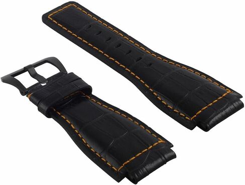 Ewatchparts 24mm Replacement Leather Watch Band Strap Compatible with Bell & Ross BR01-BR03 with Black Buckle in Saudi Arabia