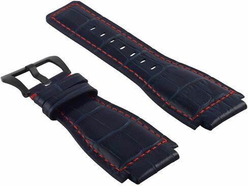 Ewatchparts 24mm Replacement Leather Watch Band Strap Compatible with Bell & Ross BR01-BR03 with Black Buckle in Saudi Arabia