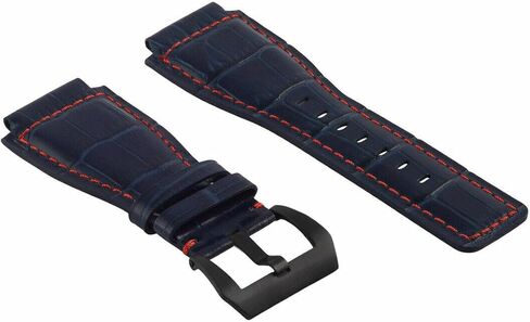 Ewatchparts 24mm Replacement Leather Watch Band Strap Compatible with Bell & Ross BR01-BR03 with Black Buckle in Saudi Arabia