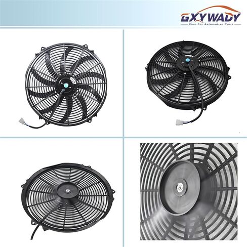 GXYWADY 16 inch Electric Radiator Fan Power 3000 CFM Thermostat Wiring Switch Relay Kit Black in Saudi Arabia