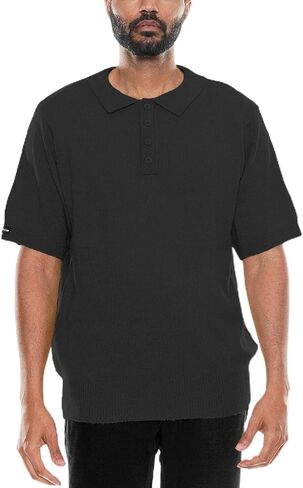 Weiv Men's Charlie Brown Polo Shirt S-5X Short Sleeve Shirt Midweight Acrylic Stretch Button Casual Top in Saudi Arabia