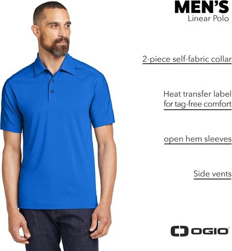 OGIO Unisex Linear Polo | Moisture Wicking Polo Shirt for Men & Women, Classic Collared Golf Shirt for Work & Summer in Saudi Arabia
