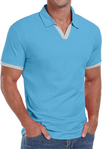Askdeer Men Polo قمصان قصيرة الأكمام قميص غولف غير رسمي in Kuwait