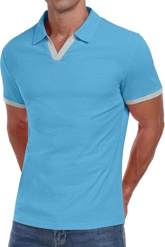 Askdeer Men Polo قمصان قصيرة الأكمام قميص غولف غير رسمي in Kuwait