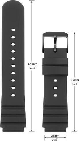 Compatible with Luminox Watch Bands, 21mm Soft Rubber Silicone Replacement Wrist Strap for Luminox Watch Series 3000 3001 3100 3200 3400 3600 and 3900, Black in Kuwait