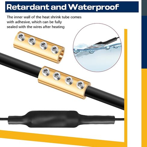15 Sets Underground Wire Splice Kit Wire Connectors Suit for Wire Under 12 Awg 60 Amp Splicing Quick Wiring Connection Nut Kit Terminal with Shrink Tubes and Screws Circuit Connector in Saudi Arabia