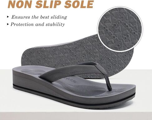 Flip Coface Flop for Women مع منصة أزياء مريحة للسيدات ، Thong Sandals Soft Yoga Mat For Beach/Indoor Outdoor Outdoor in Kuwait