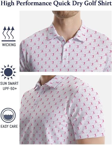 Golf Polo Shirts for Men Funny Short Sleeve Polo Shirts Golf Gifts Quick Dry Moisture Wicking Mens Hawaiian Polos Shirt in Saudi Arabia