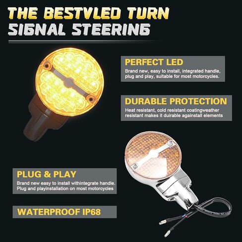 إشارات انعطاف دراجة نارية LED عالي الأداء LED شريط ضوء الدراجات النارية مع إشارة الانعطاف المتكاملة إشارات LED مقاومة للطقس in Kuwait