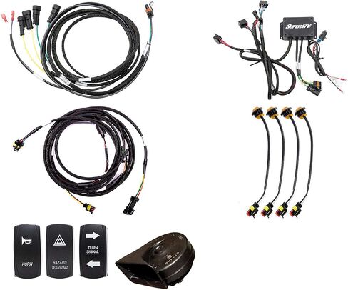 SuperATV Deluxe Plug and Play Turn Signal Kit Compatible with Kawasaki Mule Pro FXT/DXT/DX/FX/FXR (2016+) - Easy Installation in Saudi Arabia