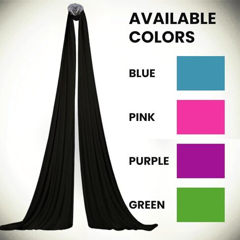 Aerial Silks Kit - 2 Daisy Chains, 2 Stainless Steel Carabiners, 8 Expansion Screws For Concrete Structure, 2 Ceiling Brackets For Aerial Arts & Fitness With Guide, Soft Silk For Smooth Movement in Saudi Arabia