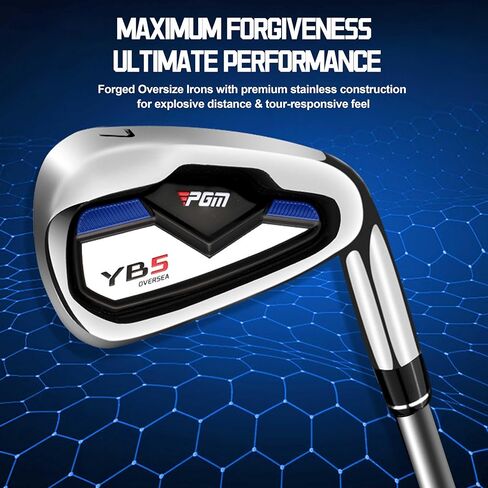 PGM Men's Complete Golf Club Sets - 11 Pieces - 2 Wood (#1,3), 1 Hybrid (#4H), 7 Irons(#5,6,7,8,9,PW,SW), 1 Putter - Golf Stand Bag, Right Handed - Ideal for Beginners in Kuwait