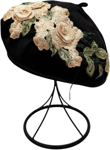 النساء الأنيقة الزهرة التطريز قبعة القبعة الفرنسية الأزهار الصيفية قبعة القبعات in Kuwait