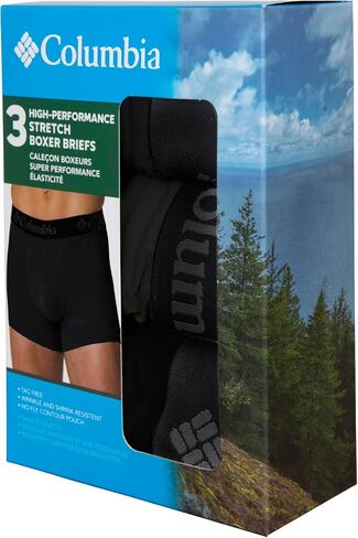 Columbia Men's 6 Pack Performance Boxer Brief, Teal/Neon Green/Black, Small in Saudi Arabia