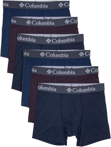 Columbia Men's 6 Pack Performance Boxer Brief, Teal/Neon Green/Black, Small in Saudi Arabia