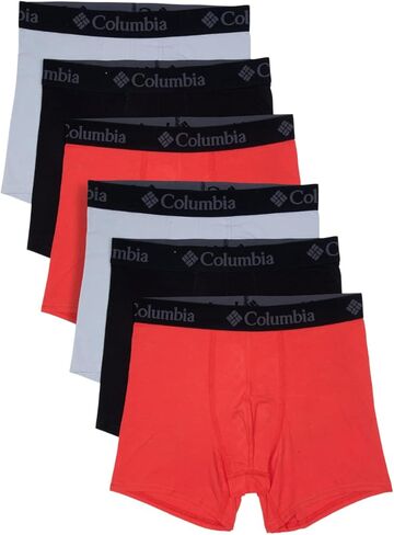 Columbia Men's 6 Pack Performance Boxer Brief, Teal/Neon Green/Black, Small in Saudi Arabia