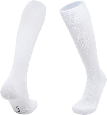 Soccer Socks for Men & Women White Knee High Football & Softball Sports Wicking Non-Slip Athletic Long Socks (1 Pair) in Saudi Arabia
