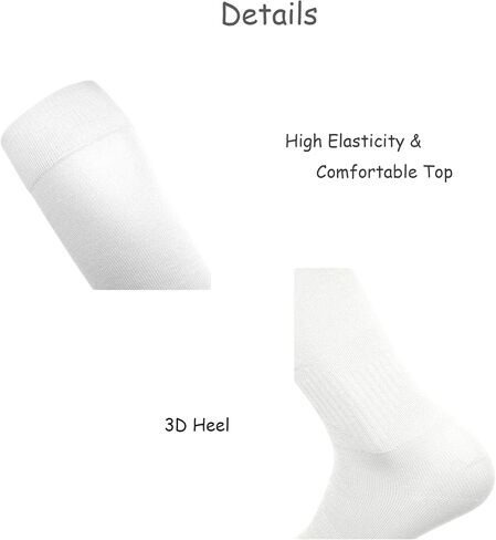 Soccer Socks for Men & Women White Knee High Football & Softball Sports Wicking Non-Slip Athletic Long Socks (1 Pair) in Saudi Arabia