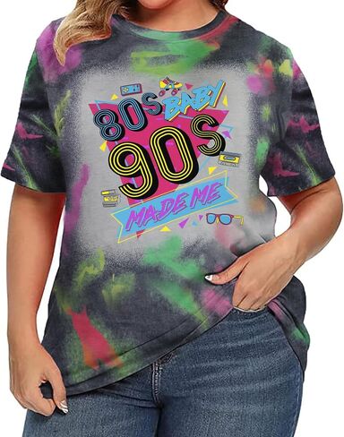 لقد جعلني Baby 90s قميصًا: نساء بالإضافة إلى حجم 90s القمصان Retro 80's Tshirt tshirt in Kuwait