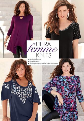 Roaman's Women's Plus Size Boatneck Swing Ultra Drape Tunic in Kuwait