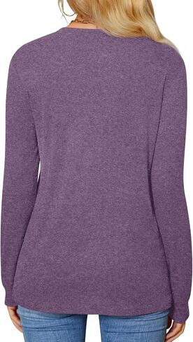 BISHUIGE Womens Long Sleeve Henley Tunic Tops Button T-Shirts V-Neck Casual Sweatshirt in Kuwait
