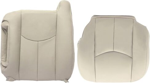 SecosAutoparts Driver Side Bottom & Top Lean Back Replacement Leather Seat Cover Compatible with Chevy GMC Tahoe Yukon Suburban Sierra 2003 2004 2005 2006 Light Tan in Saudi Arabia