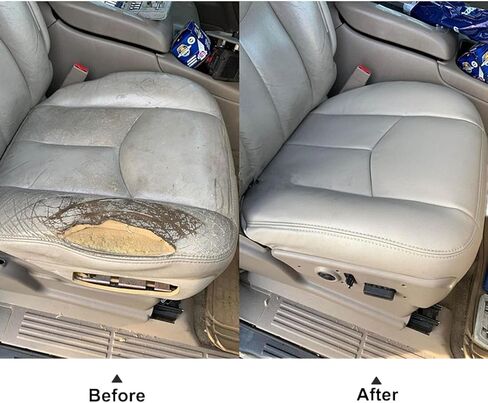 SecosAutoparts Driver Side Bottom & Top Lean Back Replacement Leather Seat Cover Compatible with Chevy GMC Tahoe Yukon Suburban Sierra 2003 2004 2005 2006 Light Tan in Saudi Arabia