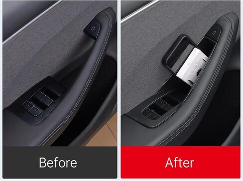 4pcs Tesla Model 3 Highland/Model Y Door Side Storage Box Handle Bocket Armrest Rustenger Storage Tray Contay ، ملحقات داخلية عالمية لـ Tesla in Kuwait