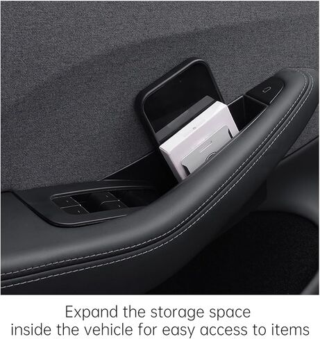4pcs Tesla Model 3 Highland/Model Y Door Side Storage Box Handle Bocket Armrest Rustenger Storage Tray Contay ، ملحقات داخلية عالمية لـ Tesla in Kuwait