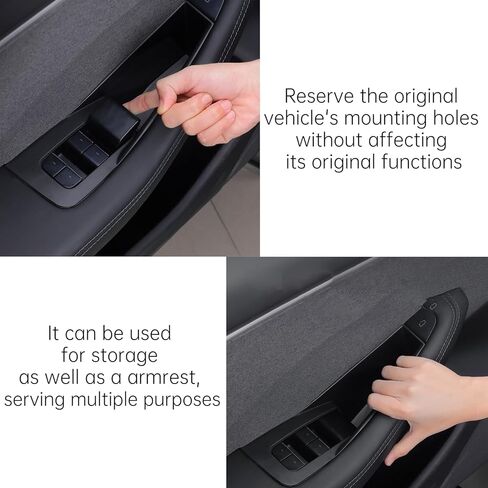 4pcs Tesla Model 3 Highland/Model Y Door Side Storage Box Handle Bocket Armrest Rustenger Storage Tray Contay ، ملحقات داخلية عالمية لـ Tesla in Kuwait