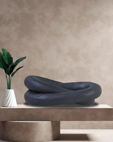 UPWOIGH White Knot Inspired Modern Ceramic Decor,Large Minimalist Coffee Table Decor,6.02x8.07in,Big Handmade Boho Ceramic Link Chain Decorative Home Décor for Living Room in Saudi Arabia