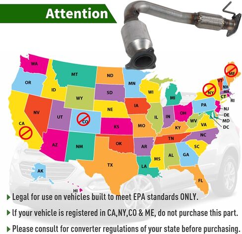 Catalytic Converter Front & Rear Compatible with Chevrolet Equinox, GMC Terrain 2010 2011 2012 2013 2014 2.4L l4 Catalytic Convertor High Performance 54850 50507 16581 in Saudi Arabia