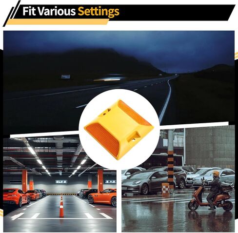40 Pcs Road Reflectors, Reflective Street Pavement Markers, 3.7×3.7" Driveway Asphalt Stud Markers, Road Driveway Reflectors for Speed Bumps, Highways, Pedestrian Crossings in Saudi Arabia