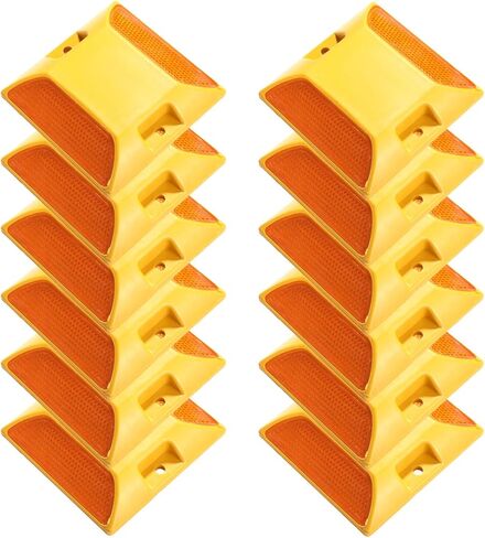 40 Pcs Road Reflectors, Reflective Street Pavement Markers, 3.7×3.7" Driveway Asphalt Stud Markers, Road Driveway Reflectors for Speed Bumps, Highways, Pedestrian Crossings in Saudi Arabia