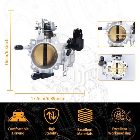 Electronic Throttle Body Assembly Fit for Honda Accord Automatic Only 2003-2005 Element 2003-2006 2.4L L4, Replace Part # 16400-RAA-A62 TB1261 16400PZDA11 in Kuwait