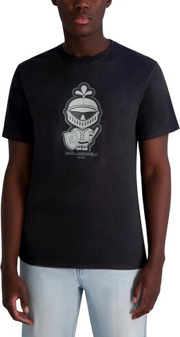 KARL LAGERFELD Men's Short Sleeve Crewneck Karl Knight Graphic Design T-Shirt in Kuwait